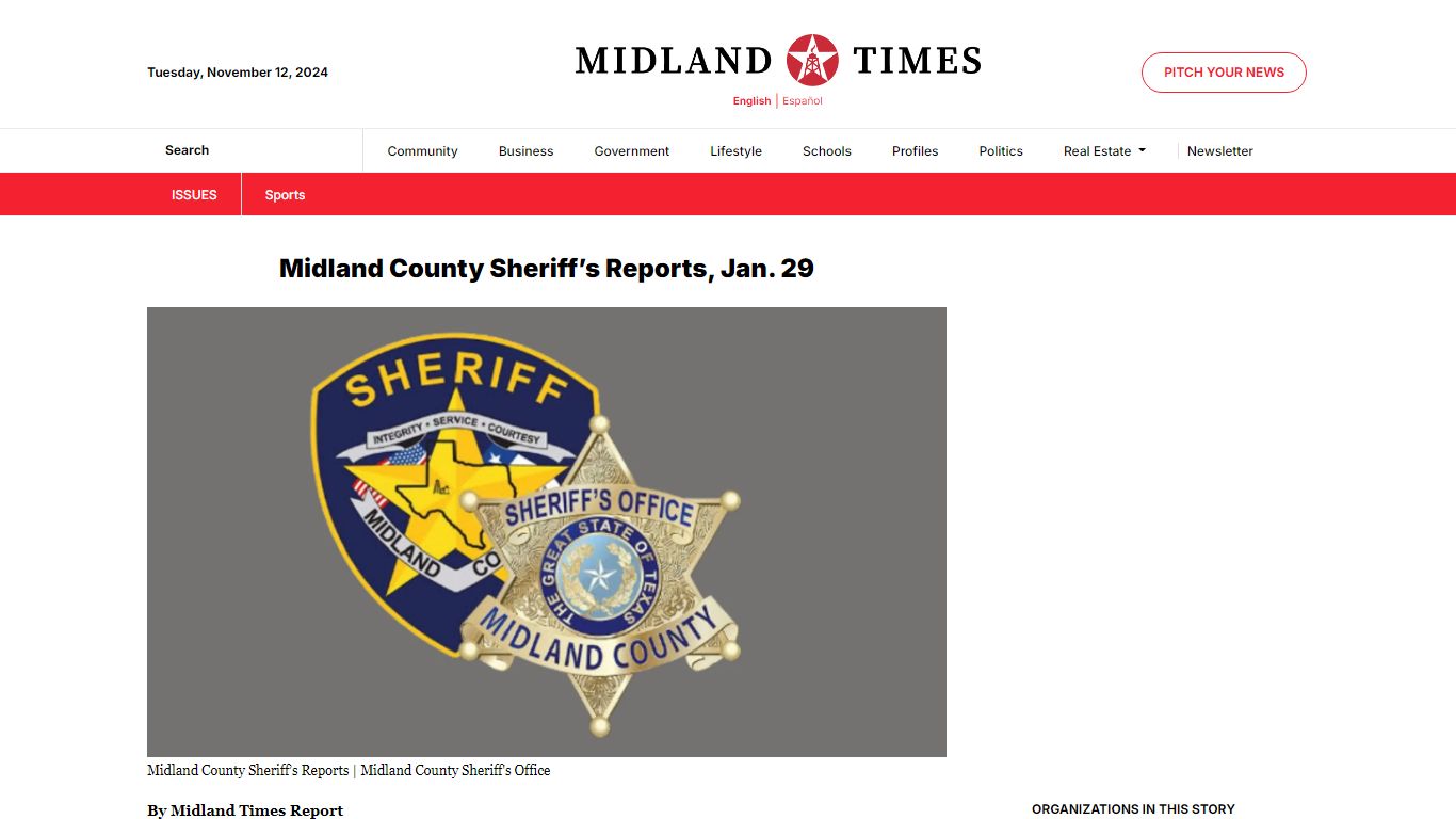 Midland County Sheriff’s Reports, Jan. 29