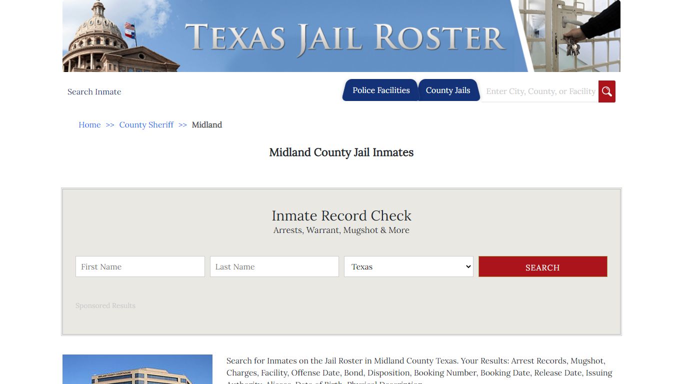 Midland County Jail Inmates - Jail Roster Search